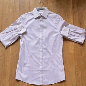 Charles Tyrwhitt Mens Pink/White Slim Fit Button Down Shirt